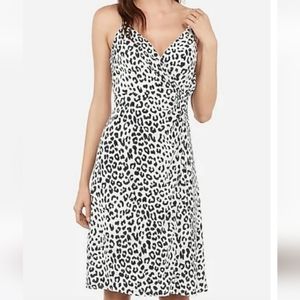 Express Black and White Lepoard Print Dress Women's Size L